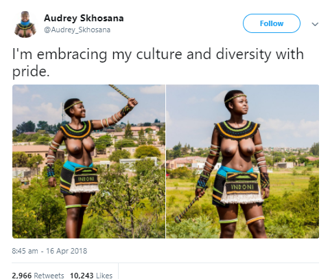 Things We See On Social Media: Lady Goes Topless To Embrace Her Culture With Pride [Photos]