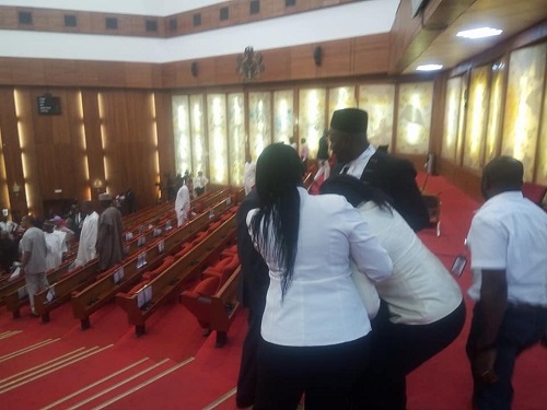Thugs Invades the National Assembly, Made Away with The Senate’s Mace [Photos/Video]