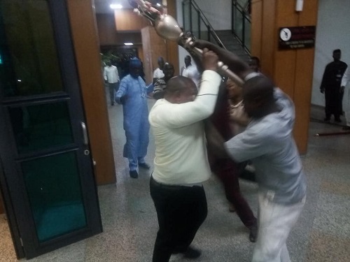 Thugs Invades the National Assembly, Made Away with The Senate’s Mace [Photos/Video]