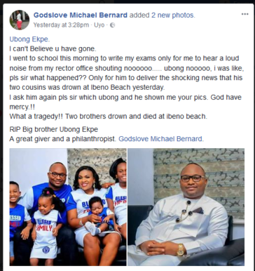 So Sad, Skye Bank Manager and His Brother Drown at A Beach 