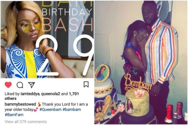 #Bbnaija: Teddy-A Throws Bambam a Surprise Birthday Party [Photo]