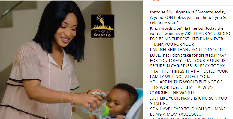 Tonto Dikeh Celebrates Son, King Andre As He Turns 26 Months Today