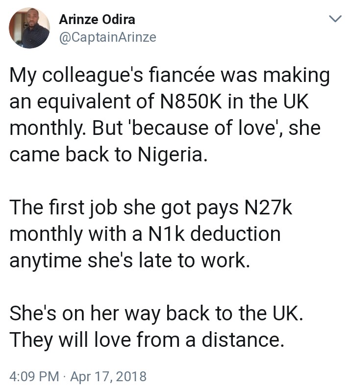 Lady Reportedly Left Her N850k Job In U.k To Be With Her Boyfriend In Nigeria, Then This Happened
