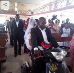 Groom Rides His Bride Down the Aisle with Motorcycle In Benue [Photos]