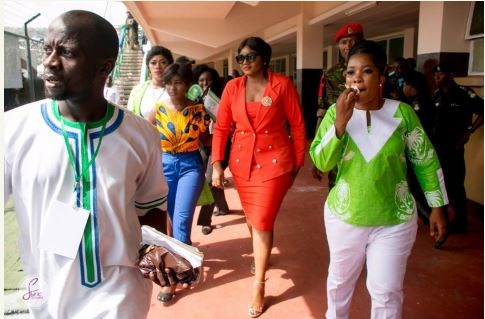 Omotola Jalade-Ekeinde almost mobbed By Fans In Sierra Leone [Photos]