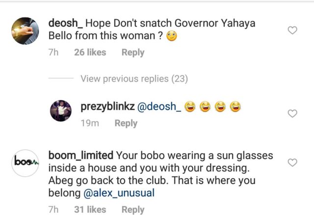 #BBNaija: “Don’t snatch her husband” – angry Fan tells Alex after she poses with Kogi first lady