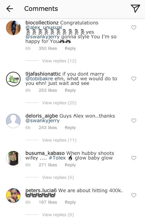 #BBNaija: Nigerians Gives Tobi Some Accolades After Alex Gushes Over Pictures of Her Taken by Him