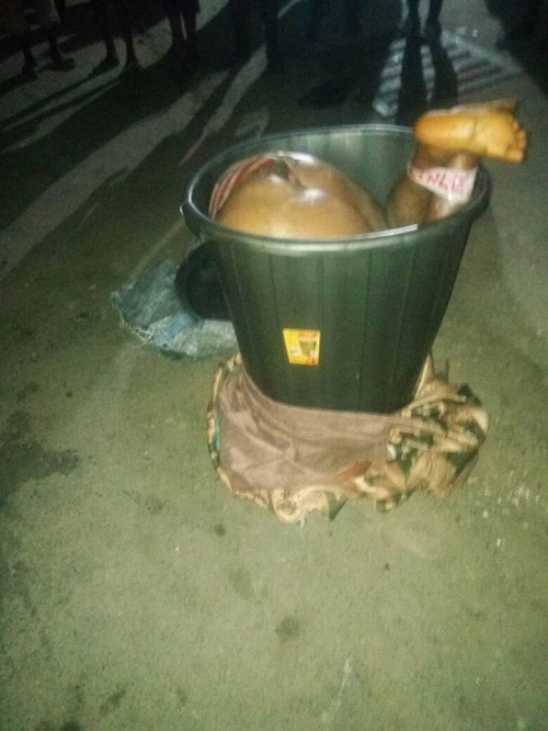 Desperate Nigerian Guy Kills His Girlfriend for Ritual, Stuffs Her Body In A Bucket [Graphic Photos]
