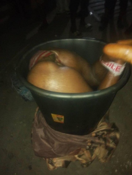 Desperate Nigerian Guy Kills His Girlfriend for Ritual, Stuffs Her Body In A Bucket [Graphic Photos]