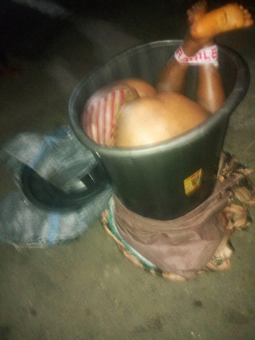 Desperate Nigerian Guy Kills His Girlfriend for Ritual, Stuffs Her Body In A Bucket [Graphic Photos]
