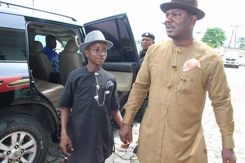 Photos of 14-Year-Old SS1 Student As He Assumes Office As Commissioner In Bayelsa State