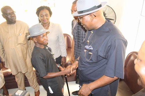 Photos of 14-Year-Old SS1 Student As He Assumes Office As Commissioner In Bayelsa State