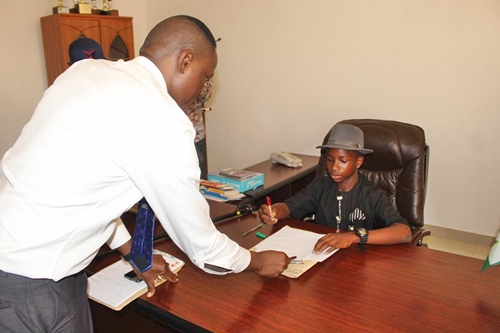 Photos of 14-Year-Old SS1 Student As He Assumes Office As Commissioner In Bayelsa State