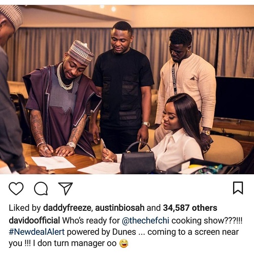 More Assurance For Chioma As Davido Secures ‘COOKING SHOW’ Deal For Her