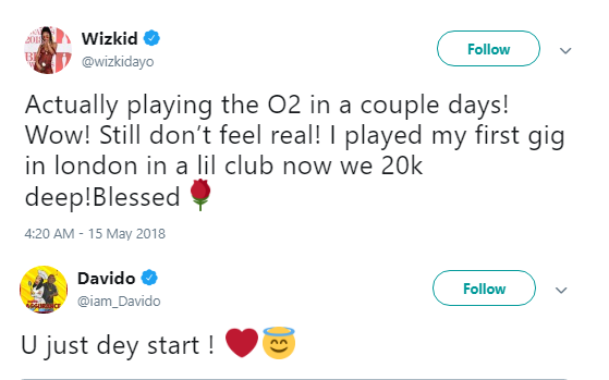 Davido Reacts After Wizkid Hails Himself For His Journey So Far