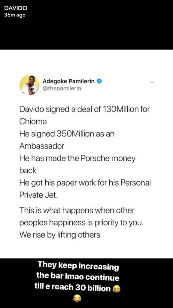 Davido Reacts, After Fans Says They Earned N480million From New Deals