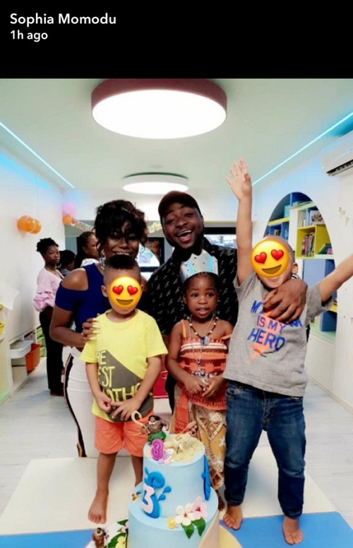 Finally, Sophia Momodu Reunites with Davido to Celebrate Imade Adeleke’s Birthday in Her School [Photos]