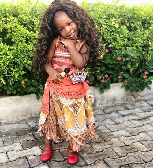 First Daughter Of Davido, Imade Recreates Disney Princess, Moana’s Look On Her Birthday [Photos]