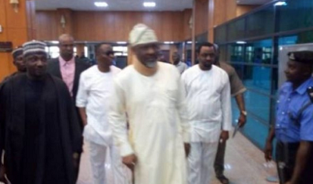 Photos of Dino Melaye Walking Majestically Into the Senate before Joining The PDP Senators Camp