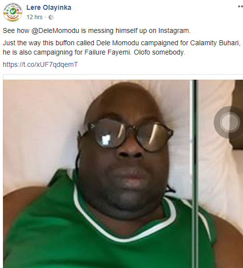 ‘‘I’ll Report You to Davido’’ – Gov. Fayose’s Aide, Lere Olayinka and Dele Momodu Tears Each Other Apart on Facebook
