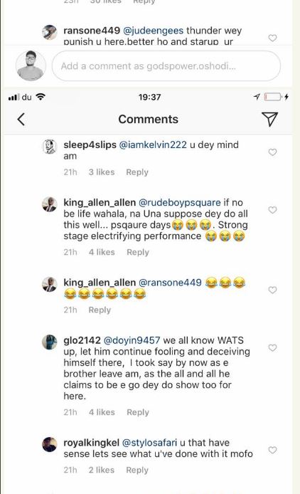 Fans troll Jude Okoye for “Splitting P’square” After Commenting on Wizkid’s Post