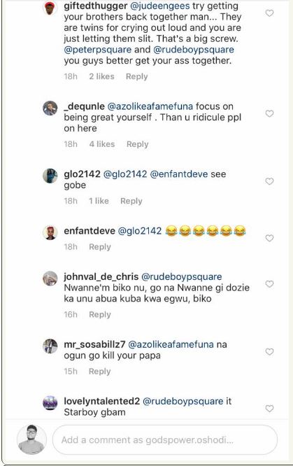 Fans troll Jude Okoye for “Splitting P’square” After Commenting on Wizkid’s Post