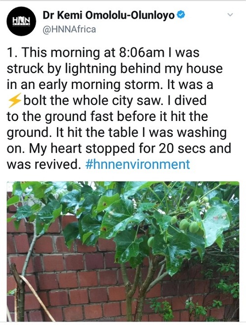 Thunder Strikes Controversial Blogger Kemi Olunloyo during Rainfall [Photos]