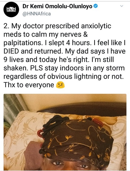 Thunder Strikes Controversial Blogger Kemi Olunloyo during Rainfall [Photos]