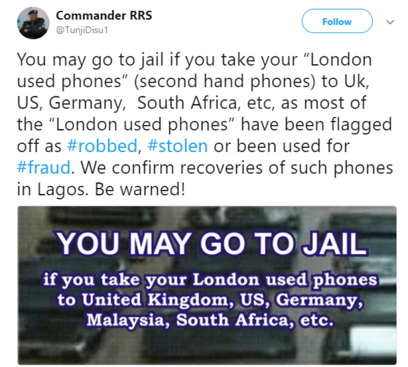 “Buy London Used Phones and Go To Jail” – Police Says
