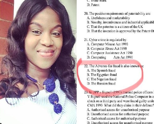 Nigerian Lady Schooling in the U.K Shares Shocking Exam Question about Yahoo ‘Yahoo and 419’ In Nigeria