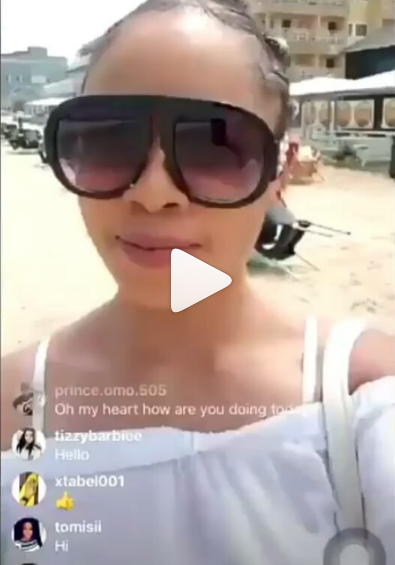 #BBNaija: Nina and Miracle Are Back Together, They Were Spotted Taking A Stroll At The Beach [Video]