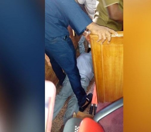 BREAKING: Ex- PDP Spokesperson, Olisa Metuh Collapses In Court [Photos]