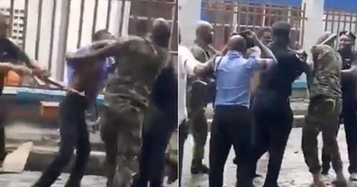 Armed Nigerian Soldiers And Police Officers Exchanging Blows In Lagos [Video]