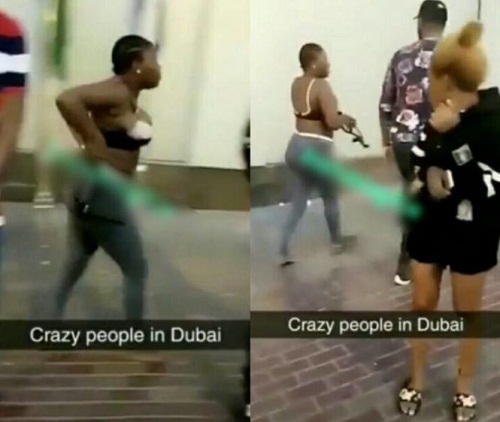 Angry Nigerian Lady Strips to Fight In Dubai [Video]