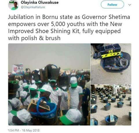 Borno Gov Gifts Youths Shoe Shining Kit As Empowerment