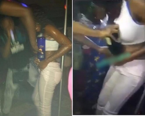 Popular Slay Queen Celebrates Birthday By Pouring Expensive Champagnes In Her Trouser In Ogun [Photos+Video]