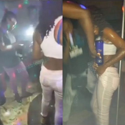 Popular Slay Queen Celebrates Birthday By Pouring Expensive Champagnes In Her Trouser In Ogun [Photos+Video]
