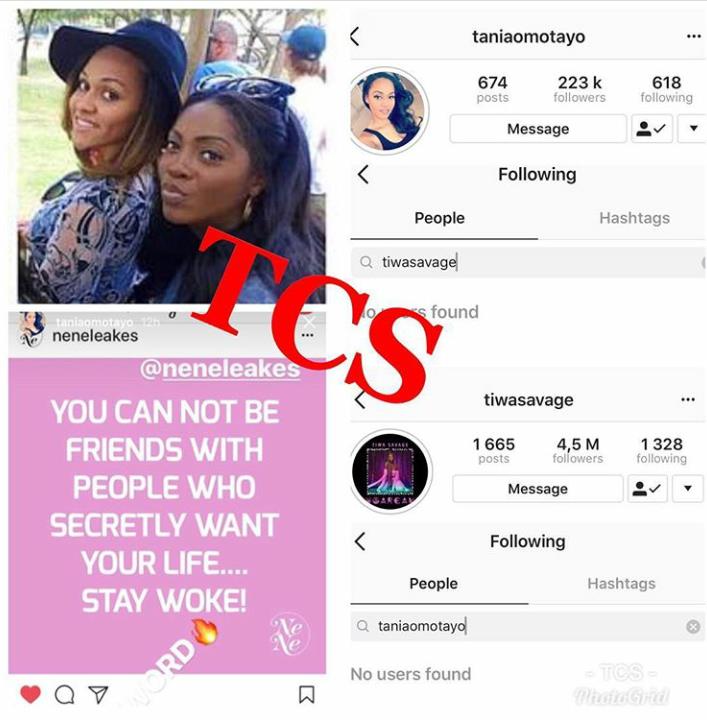 ‘You Can’t Be Friends With People Who Secretly Want Your Life’ – Wizkid’s Ex, Tania Shares As She Unfollows Tiwa Savage On IG