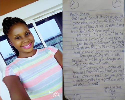 You need to see the love letter a secondary student wrote to his teacher, “Chioma”