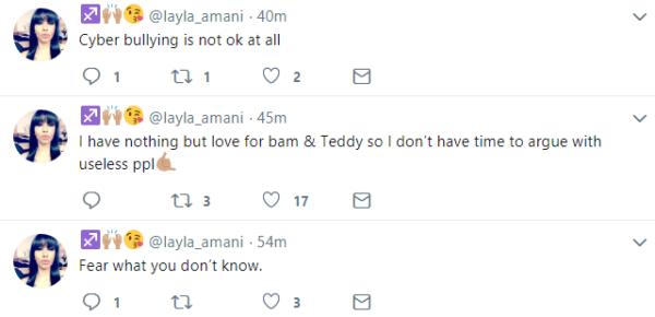 #BBNaija: ‘I have nothing but love for BamBam and Teddy’ – Teddy A’s baby mama says
