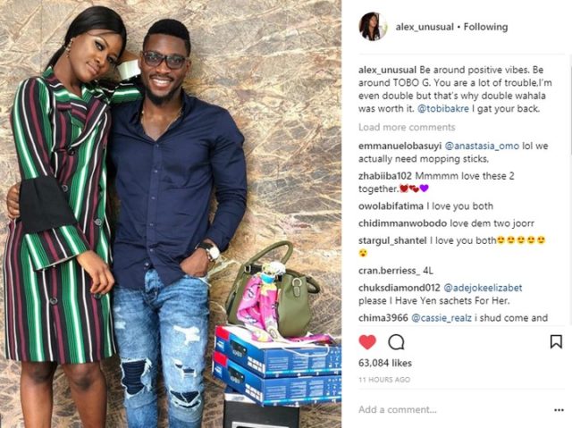 #BBNaija: Finally, Alex Reacts To Those Hating On Her Relationship with Tobi [Photo]