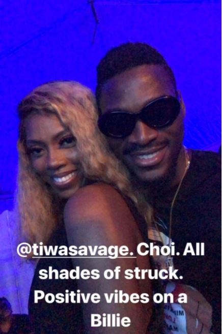 #BBNaija: Tobi Excited as He Meets with Tiwa Savage At Lagos Event [Photo]