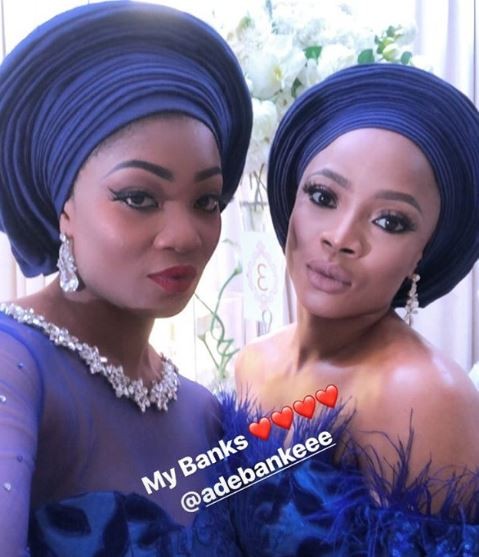 Photos of Toke Makinwa, Gbemi Olagbegi, Others as They Grace Mocheddah’s Wedding in Blue Asoebi 