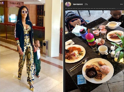 Tonto Dikeh and Her Son, King Andre, Steps out for Mother’s Day Celebration [Photos]