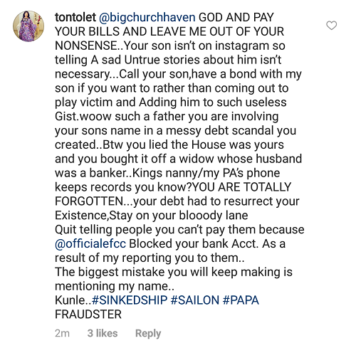 Fraudster, Pay Your Bills-Tonto Dikeh Blasts And Reveals More Secrets about Ex-Husband Churchill 