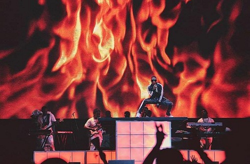 Wizkid Reportedly Wore a N992k Palm Angels Tracksuit For Afrorepublik [Photos]