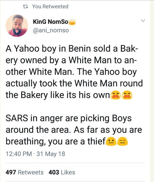 Sharp Yahoo Boy Sells Bakery Owned By White Man To Another White Man In Benin