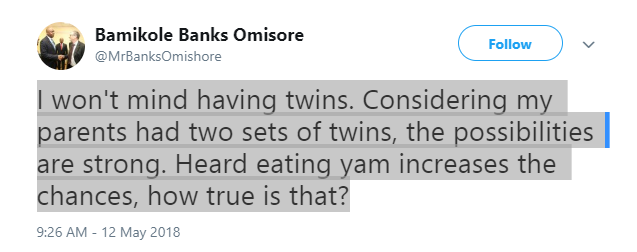 ‘Women Who Eat Lots of Yam Have Higher Tendency of Having Twins’- Nigerian Doctor Reveals