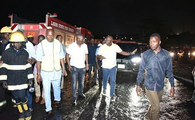 Lagos Tanker Explosion: Tears Flows Like River as Lagos State Governor, Ambode Visits Tragedy Scene [Photos]