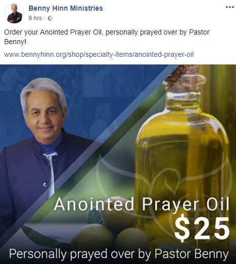 Mixed reactions as US televangelist, Benny Hinn, begins sale of special anointing oil for $25
